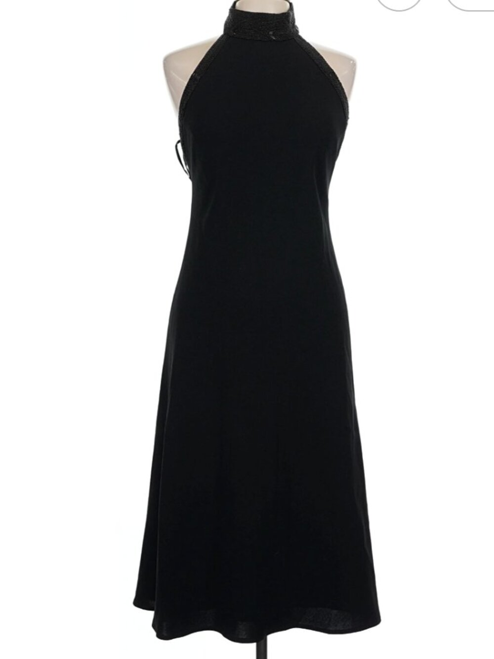 VTG Lauren Ralph Lauren High Neck Sleeveless Halter Knit Dress Black - 4 - EXC